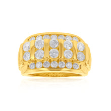 Load image into Gallery viewer, 9ct Yellow Gold 3 Carat Diamond Mens Ring