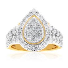 Load image into Gallery viewer, 9ct Yellow Gold 2 Carat Diamond Ring with Brilliant Cut Diamonds