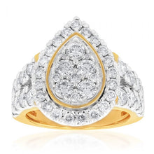 Load image into Gallery viewer, 9ct Yellow Gold 3 Carat Diamond Ring with Brilliant Cut Diamonds
