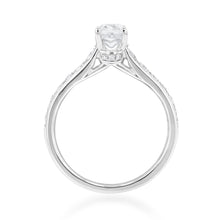 Load image into Gallery viewer, 14ct White Gold 1.40 Carat Ring with Cushion Cut Centre Diamond