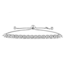 Load image into Gallery viewer, 1/10 Carat Diamond Slider Tennis Bracelet in Sterling Silver
