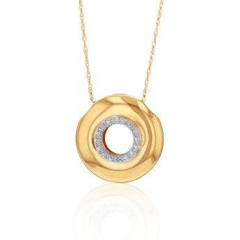 9ct Yellow and White Gold Diamond Pendant
