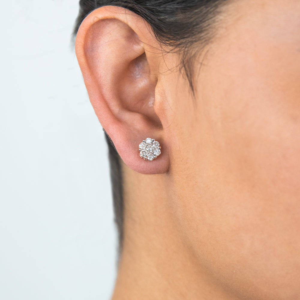 1ct tw White Halo Earrings  Lab Grown Diamonds  Lightbox Jewelry