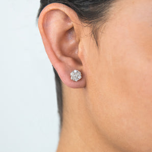 9ct Yellow Gold 1 Carat Diamond Stud Earrings