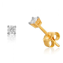 Load image into Gallery viewer, 9ct Yellow Gold 1/6 Carat Diamond Stud