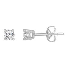 Load image into Gallery viewer, 9ct White Gold 1/4 Carat Diamond Stud Earrings