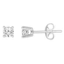 Load image into Gallery viewer, 9ct White Gold 1/3 Carat Diamond Stud Earrings