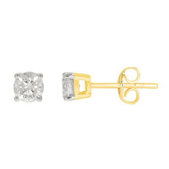 9ct Yellow Gold 3/4 Carat Diamond Stud