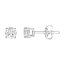 Load image into Gallery viewer, 9ct White Gold 3/4 Carat Diamond Stud Earring