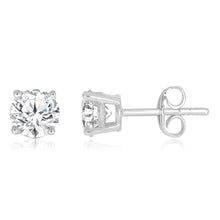 Load image into Gallery viewer, 9ct White Gold 1 Carat Solitaire Diamond Stud Earrings
