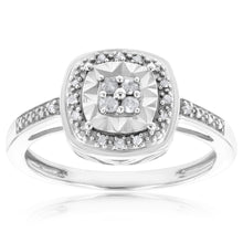 Load image into Gallery viewer, Sterling Silver 1/10 Carat Diamond Ring