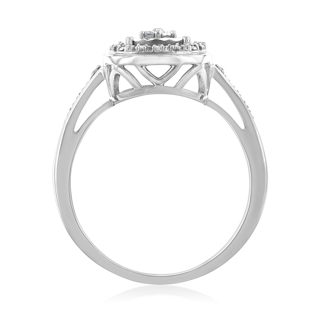 Sterling Silver 1/10 Carat Diamond Ring