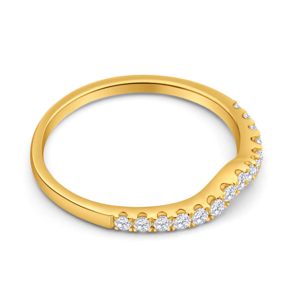 Flawless Cut 18ct Yellow Gold Diamond Ring With 15 Diamonds (TW-25-29PT)