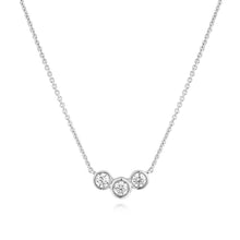 Load image into Gallery viewer, Flawless Cut 9ct White Gold Diamond Pendant With Three Diamonds (TW=15pt)