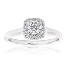 Load image into Gallery viewer, Flawless 18ct White Gold Ring with 1/2 carat Diamond