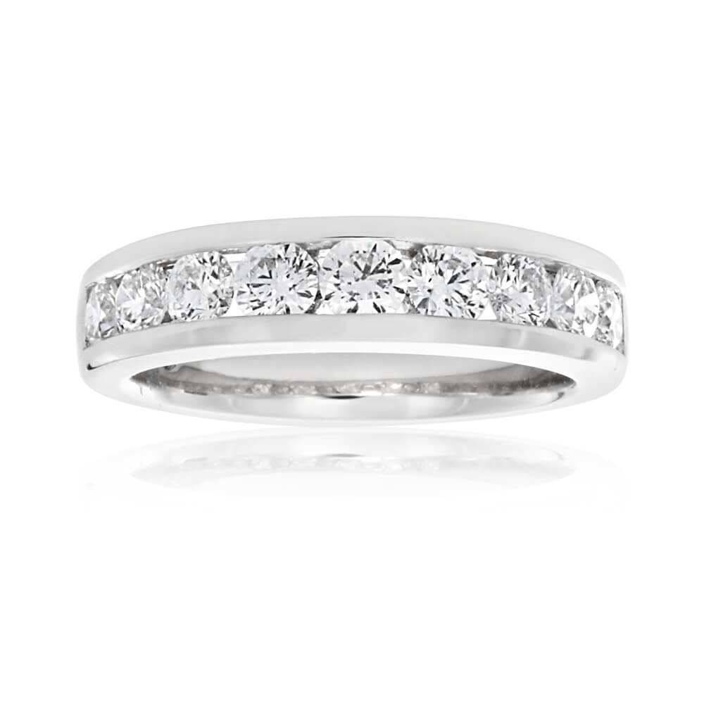 1 Carat Channel Set Flawless Cut 18ct White Gold Diamond Ring