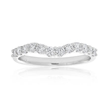 Load image into Gallery viewer, Flawless Cut 18ct White Gold Diamond Curve Ring (TW=50pt)