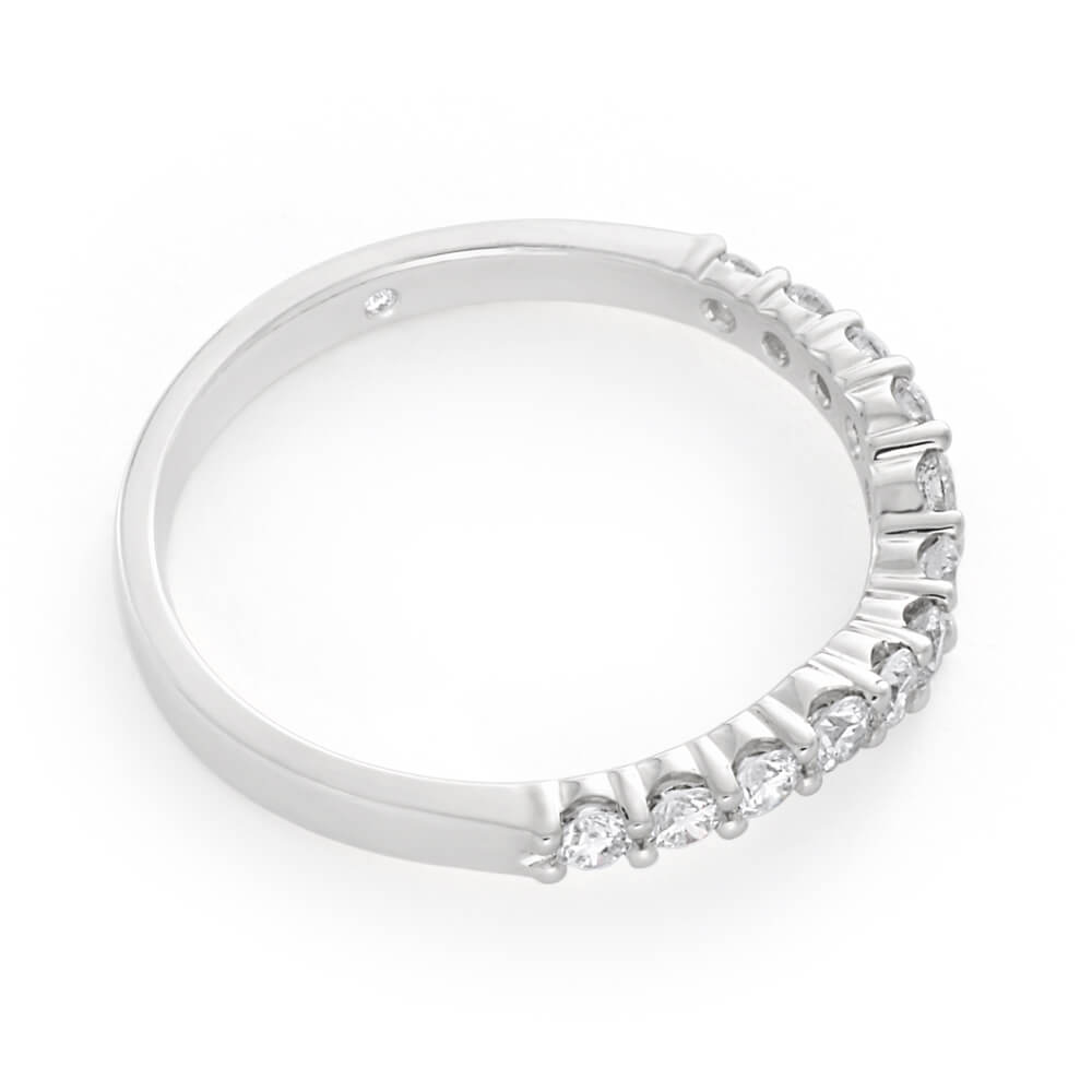 Flawless Cut 18ct White Gold Diamond Curve Ring (TW=50pt)