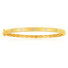 Load image into Gallery viewer, Flawless 9ct Yellow gold 60mm Oval Diamond Bangle (TW=1/4 carat)