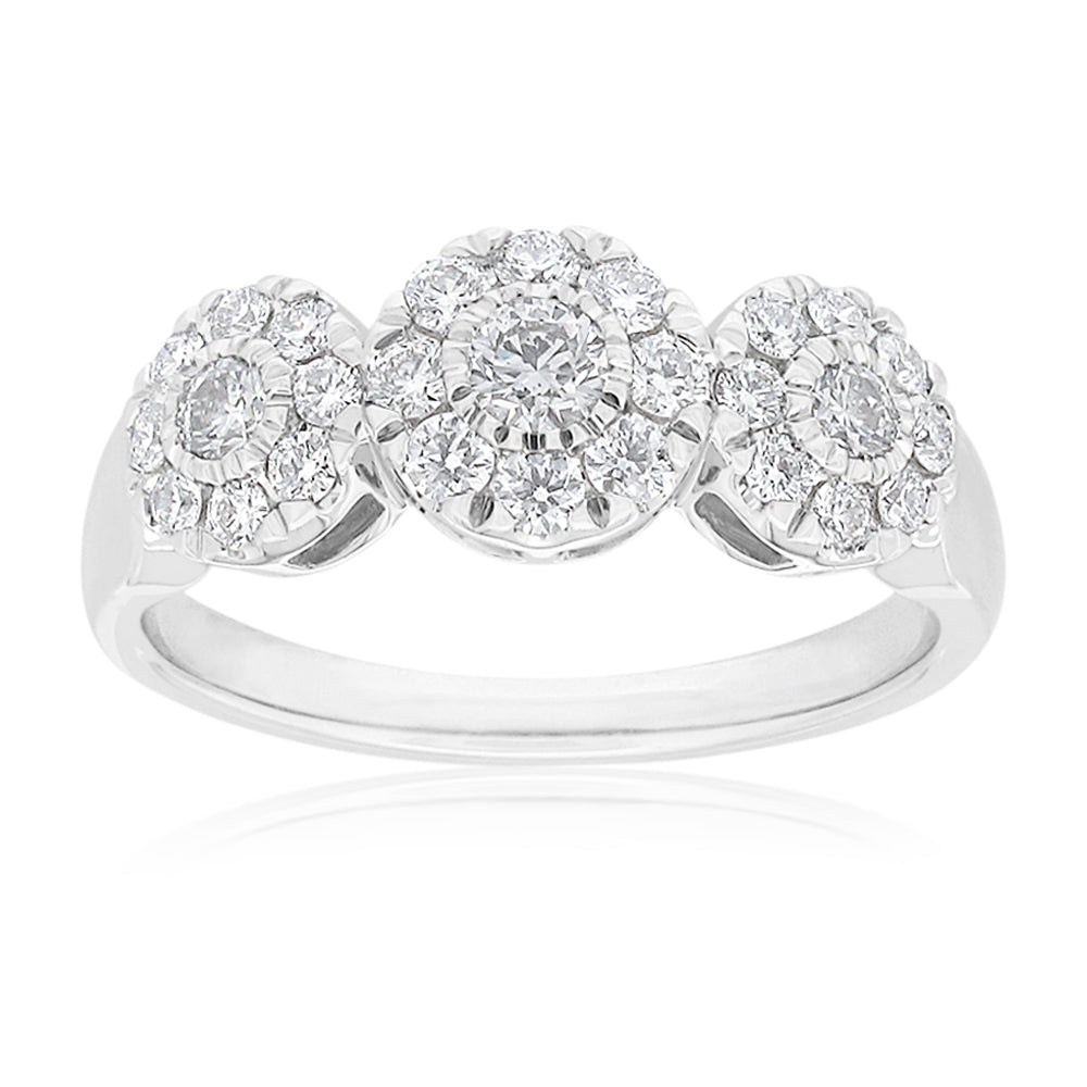 Flawless Cut 9ct White Gold with 0.60 carat of Diamonds