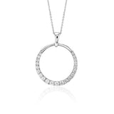 Flawless Cut 18ct White Gold Diamond Graduated Circle Of Life Pendant With Chain