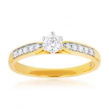 Load image into Gallery viewer, Flawless Cut 18ct Yellow Gold Ring with 3/8 Carat of Diamonds
