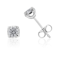 Load image into Gallery viewer, Flawless Cut 1/2 Carat 18ct White Gold Diamond Stud Earrings