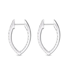 Load image into Gallery viewer, Memoire 18ct White Gold 3/4 Carat Diamond Imperial Hoop Earrings 22X14mm