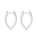 Memoire 18ct White Gold 3/4 Carat Diamond Imperial Hoop Earrings 22X14mm