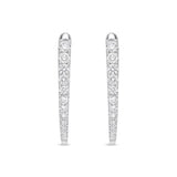 Memoire 18ct White Gold 3/4 Carat Diamond Imperial Hoop Earrings 22X14mm