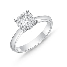 Load image into Gallery viewer, Memoire 18ct White Gold 0.45 Carat Diamond Bouquet Solitaire Ring