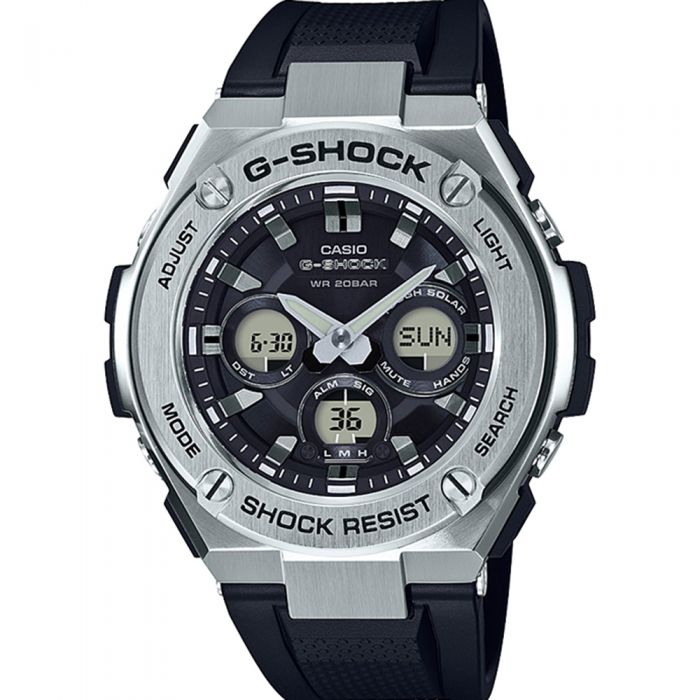 Casio G-Shock GSTS310-1A Tough Solar 200m Black and Stainless Steel Mens Watch