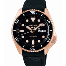 Load image into Gallery viewer, Seiko 5 SRPD76K Automatic Black Leather Mens Watch