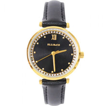 Load image into Gallery viewer, Ellis &amp; Co Stella Black Leather Womens Watch