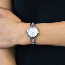 Load image into Gallery viewer, Ellis &amp; Co &#39;Luna&#39; Silver Tone Stone Set Womens Watch