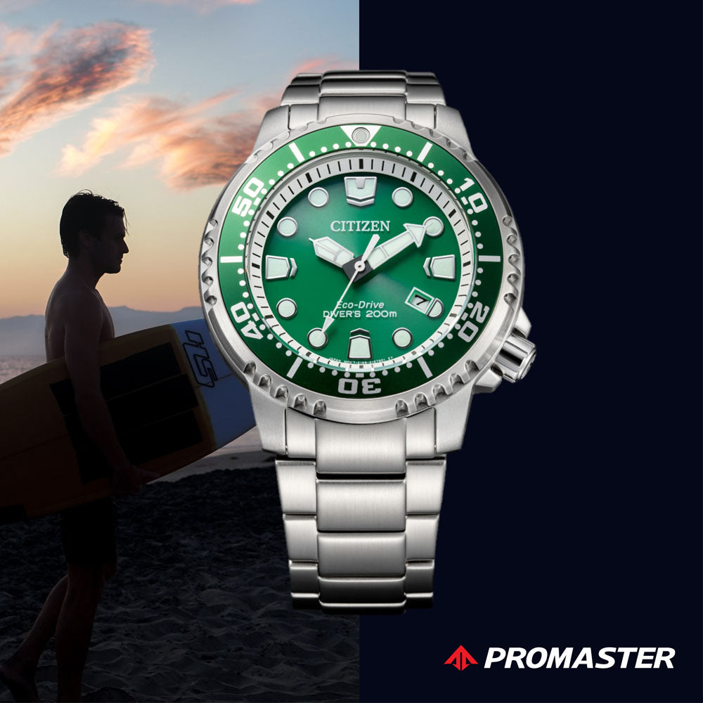Promaster Marine Edition Green Divers BN0158-85X Stainless Steel Mens Watch
