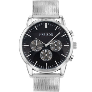 Harison Crew G0099SNS Stainless Steel Watch with Decorative Sub-Dials