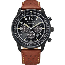 Load image into Gallery viewer, Citizen Eco Drive CA4505-12E Chronograph Brown Leather Mens Watch