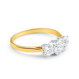Cubic Zirconia Trilogy Ring in 9ct Yellow Gold