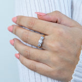 Cubic Zirconia Trilogy Ring in 9ct Yellow Gold