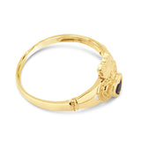 9ct Yellow Gold Natural Sapphire Claddagh Ring