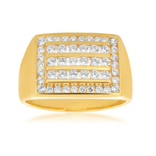 Load image into Gallery viewer, 9ct Yellow Gold Channel Set Cubic Zirconia Ring