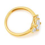 9ct Yellow Gold Zirconia Emerald Cut Ring
