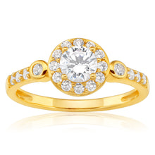 Load image into Gallery viewer, 9ct Yellow Gold Round Zirconia Ring