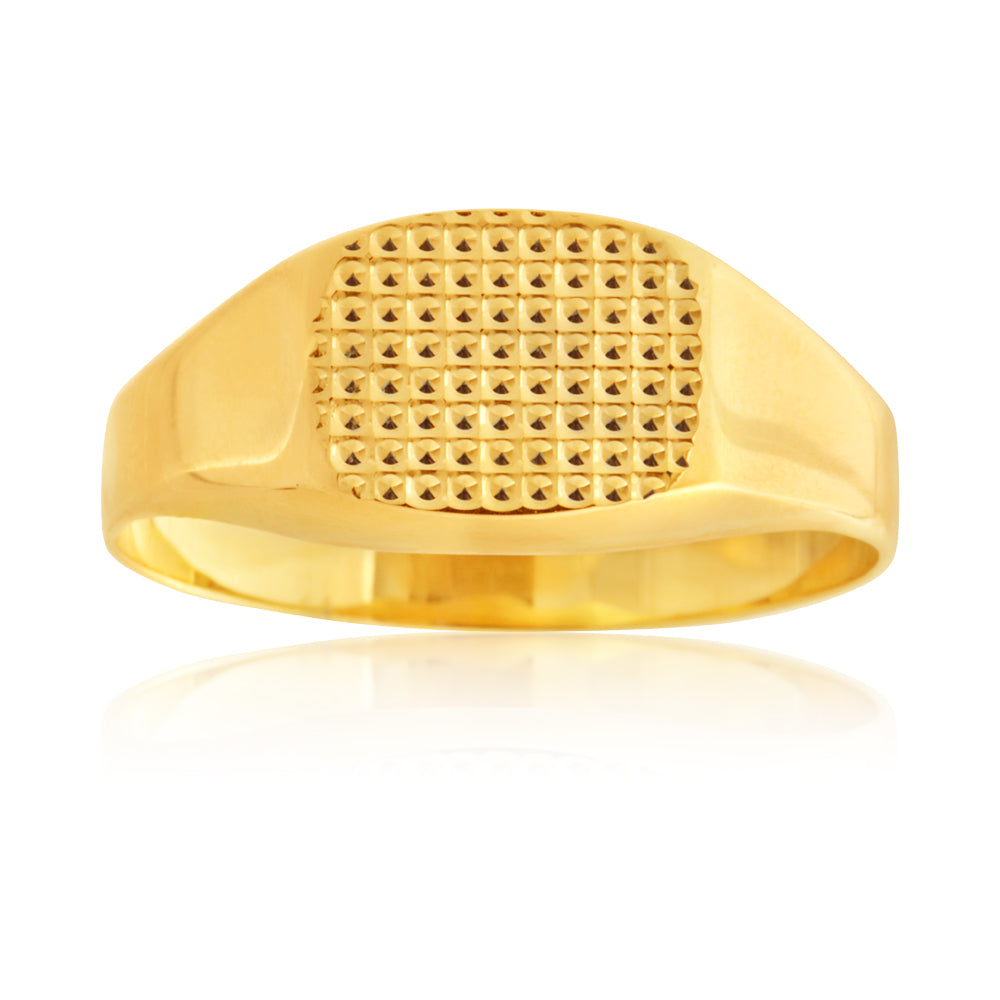 9ct Yellow Gold Signet Gents Ring