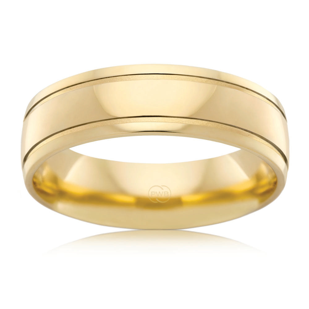 9ct Yellow Gold 6mm Half Round Ring. All Sizes – Shiels Jewellers