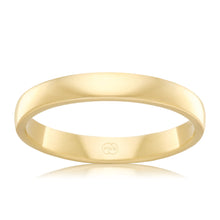 Load image into Gallery viewer, 9ct Yellow Gold 3mm Classic Barrel Ring. Size N
