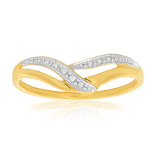 Load image into Gallery viewer, 9ct Yellow Gold V Illusion Setting Ring