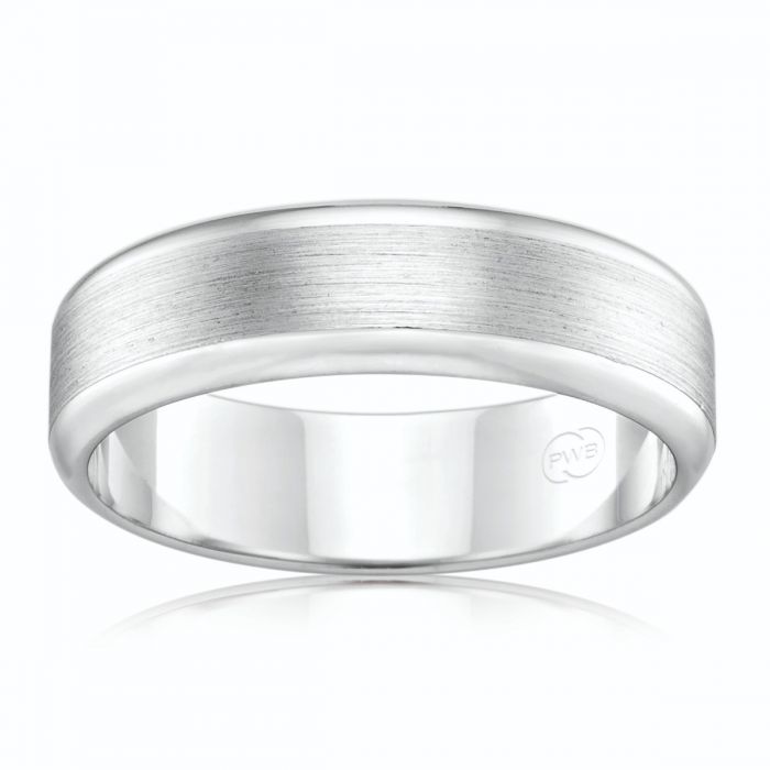 9ct White Gold 6mm Ring. All Sizes