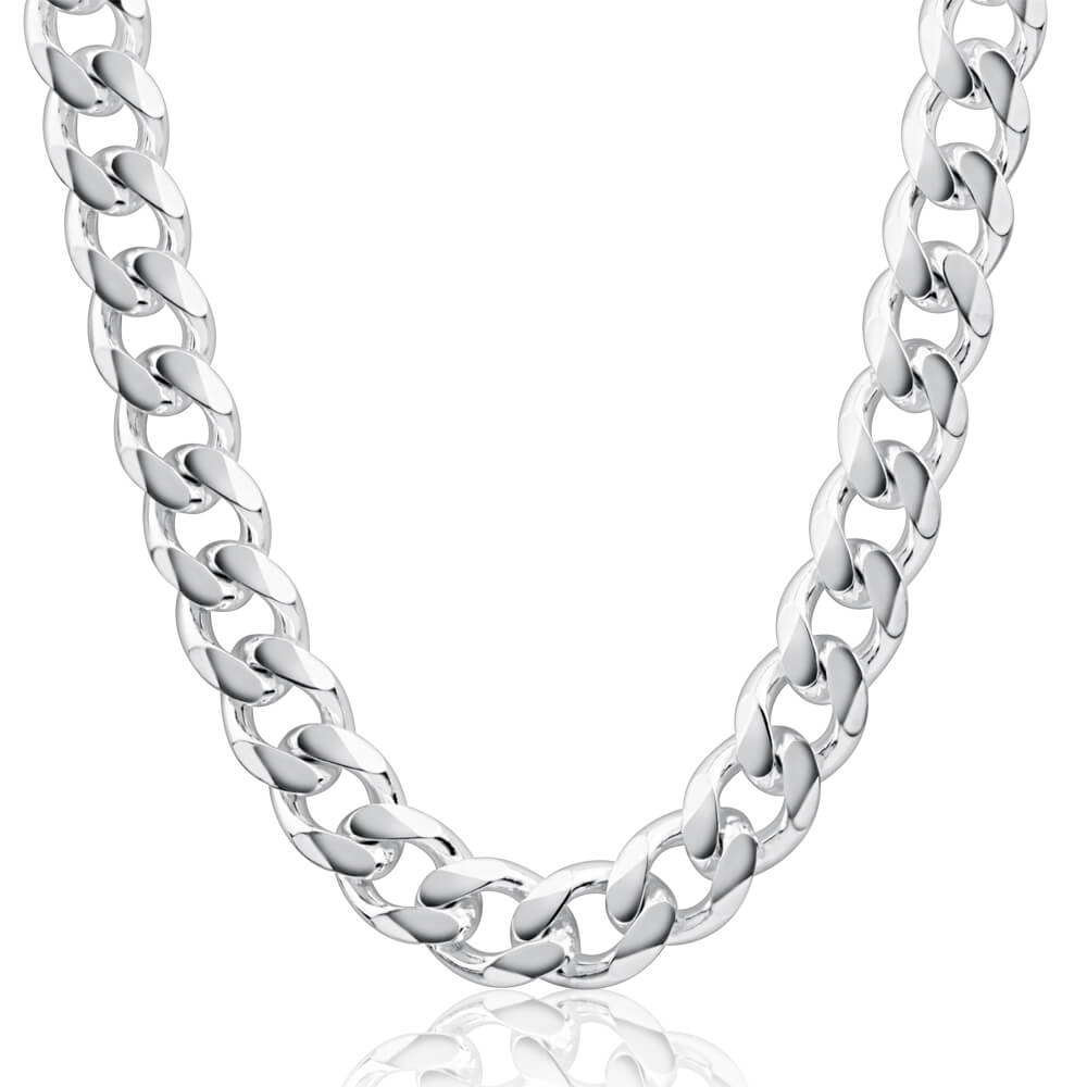 Sterling Silver 350 Gauge Diamond Cut 55cm Curb Chain Shiels Jewellers